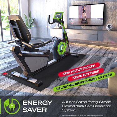 Професійний лежачий ергометр Sportstech ES600 з генератором, німецька якість, додаток з відео та мультиплеєром, підтримка HRC, опційний пульсометр, ергономічне сидіння
