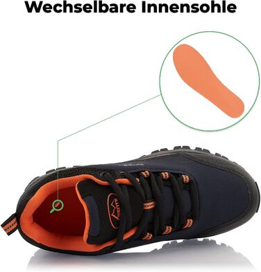 Черевики для хайкінгу жіночі та чоловічі, водонепроникні трекінгові черевики, чорний, зелений (36 EU, темно-синій, помаранчевий)