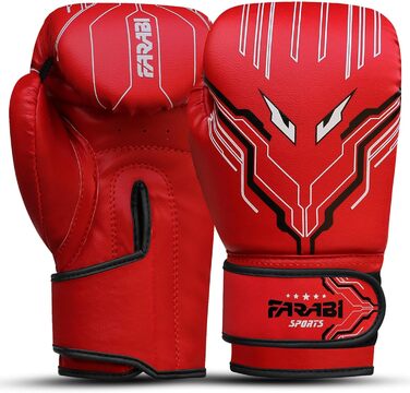 Дитячі боксерські рукавички Farabi Sports 6 oz для хлопчиків і дівчат, для MMA, муай-тай, боксу та тренувань, вік 5-10 років