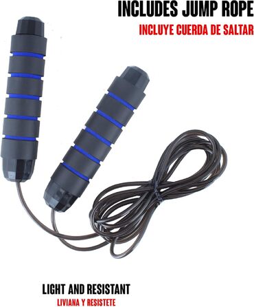 Набір для дому Calma Dragon 2 в 1: ролер для пресу та скакалка. Фітнес-тренажер для дому (блакитний)