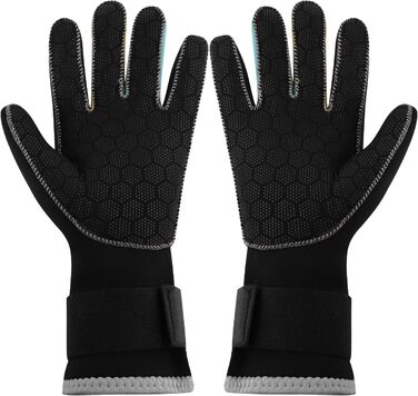 IPENNY Рукавички для дайвінгу з неопрену, 1.5/3 мм, антиковзаючі, для дайвінгу, серфінгу, плавання, снорклінгу, вітрильного спорту, каякінгу, терморукавички для дорослих та підлітків (3 мм, жовтий+синій, L)