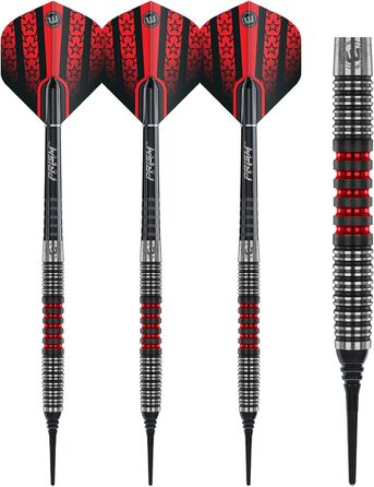 Дартс WINMAU Joe Cullen 18 г вольфрамові з м'яким наконечником, комплект з перами Prism та стержнями