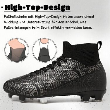 Дитячі футбольні бутси для хлопчиків та дівчаток, розмір 36 EU, чорний колір