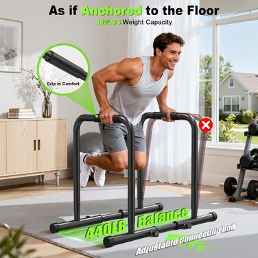 Стійка для віджимань та підтягувань Power Tower, регульована висота 170-220 см, чорна, для дому