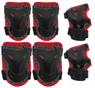 Комплект захисту: наколінники, налокітники та шолом для роликів, скейта та велосипеда Spider-Man