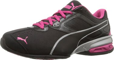 Жіночі кросівки PUMA Tazon 6 — Чорні з сріблястими та фіолетовими елементами, розмір 38.5 EU