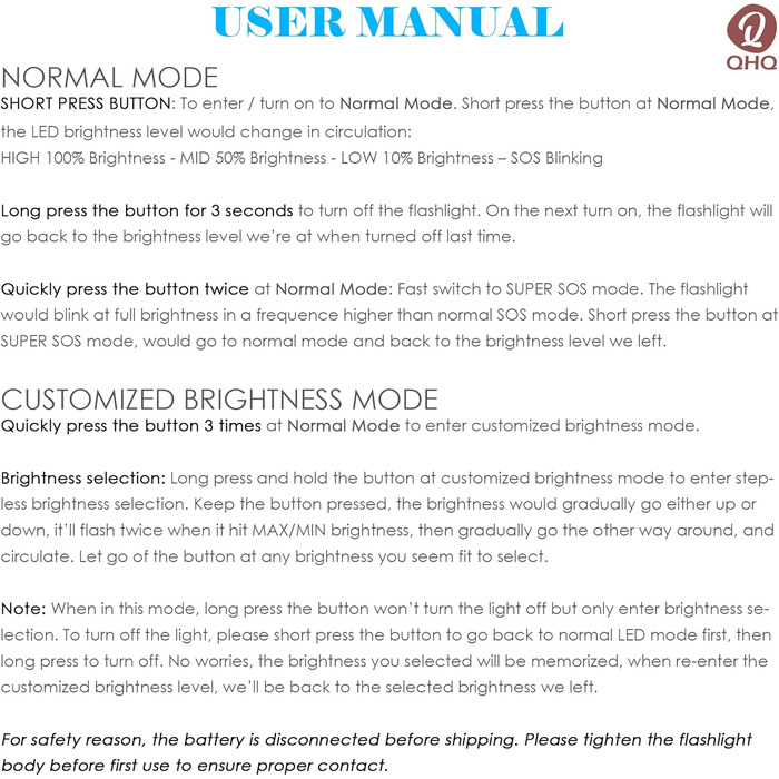 Ліхтар налобний QHQ Tauch з регулюванням яскравості, 2000 люмен, алюмінієвий корпус, IPX8, водонепроникний до 100 м, з акумулятором та зарядним пристроєм