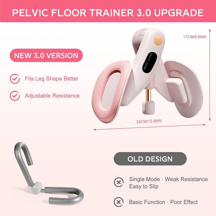 Тренер для впрас для тазового дна для жінок, обладнання для тренування тазового дна, тренажер для тазового дна, безпечне обертання на 360°, плавне регулювання ваги 7-16 кг, обладнання для фітнесу вдома, зелений без лічильника (рожевий без лічильника)