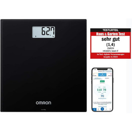 Цифрова смарт-вага OMRON HN300T2 Intelli IT з Bluetooth, чорна, для контролю ваги вдома, синхронізація зі смартфоном