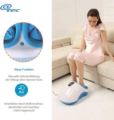Масажер для ніг Fuss-fit-Maxx з 3D повітряною масажною технологією та функцією нагріву, для рефлексотерапії стоп, з пультом ДК, до 44 розміру взуття