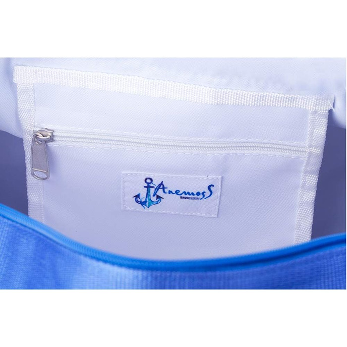Спортивна сумка Anemoss Marine Collection, циліндрична, поліестер, регульований дуфл-бег з якорним принтом, темно-синя, 37x50 см