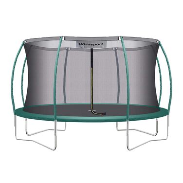 Трамплін Ultrasport Deluxe Outdoor для дітей Ø 244/305/366/460 см, до 150 кг, повний комплект: сітка, сходи, захист краю, монтажний набір