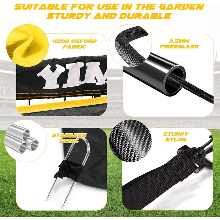 Дитячі футбольні ворота Yimore 3-в-1 для саду з сумкою, 120 см, жовті