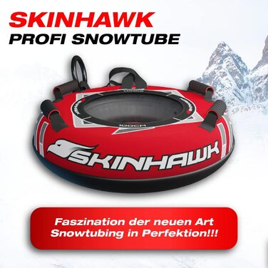 Сноутюбінг SKINHAWK Profi 100 см червоний, надувні санки, шина для катання по снігу