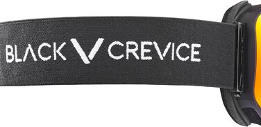 Лижна маска Black Crevice для дорослих, унісекс, сферичні лінзи, чорна з червоним дзеркальним покриттям