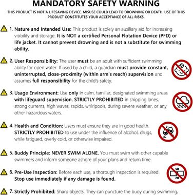 Надувна плавуча шийка 20L помаранчевого кольору для дорослих та дітей - безпечний тримач для плавання у відкритій воді та триатлону