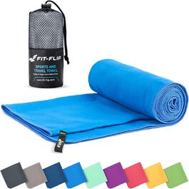 Рушник Fit-Flip з мікрофібри - компактний, швидковисихаючий, для спорту, подорожей та пляжу - 70x140 см, 1 шт. (Блакитний)