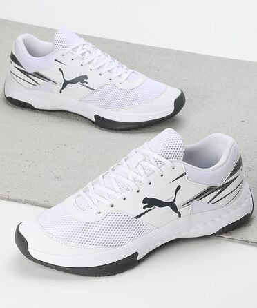 Кросівки для залу PUMA Unisex Varion II Indoor Court Shoe, білі з сірим (Puma White Shadow Gray), розмір 42 EU