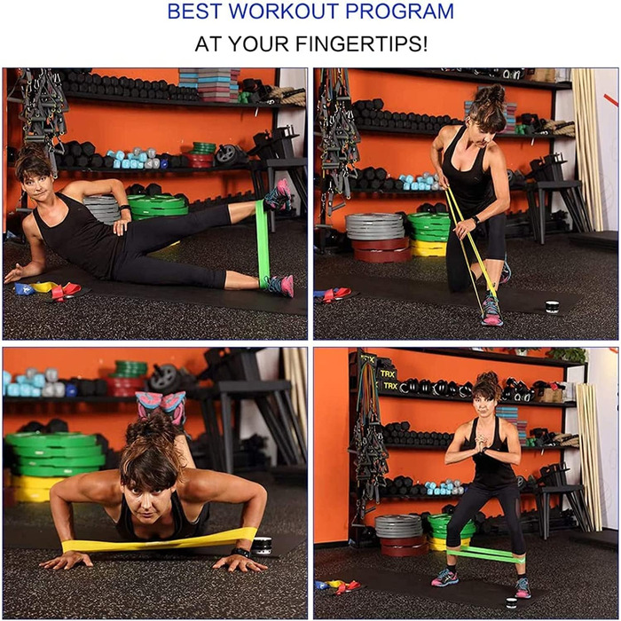 Набір еластичних стрічок для фітнесу AGM, гумові стрічки з ручками для силових тренувань, фітнес-гумки для дому, еластичний трос (X0056)