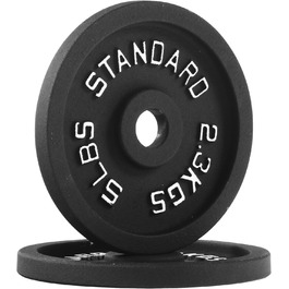 Гантельний диск Signature Fitness з чавуну для силових тренувань та важкої атлетики, олімпійський стандарт, 2,3 кг (пара), отвір 5,1 см