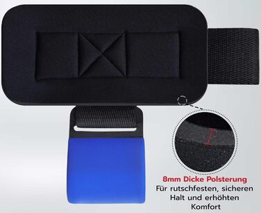 Набори гачків для важкої атлетики AQF – нековзкі ручки з гумовим покриттям, 8 мм неопренова подушка – гачки для підйому штанги для чоловіків та жінок (пара), ідеальні для підйому ваги та силових видів спорту, синій