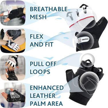 Рукавички для фітнесу та тренувань жіночі Fitnesshandschuhe, розміри S (13-16 см) та M (16-19 см), шкіра, для силових тренувань, чорно-біло-червоні