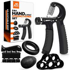 Набір для тренування хватки та зміцнення рук, 5 шт. - тренажер зап'ястя, м'яч, тренажери пальців, для підтримки зап'ястя