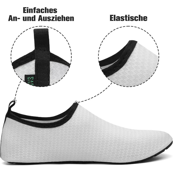 Чоботи для плавання SAGUARO: чоловічі та жіночі, для басейну, пляжу, серфінгу, дайвінгу, неопренові, швидко сохнуть, розмір EU 36-47, зелені, жовті, білі