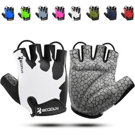 Велосипедні рукавички чоловічі літні напівпальцеві MTB, рукавички для гірського велосипеда/шосе, велосипедні рукавички для відпочинку чоловічі та жіночі, дихаючі, неслизькі, амортизуючі, білі XXL