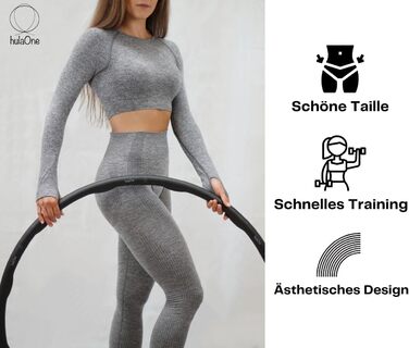 Преміум хулахуп hulaOne Classy Hoop 1,2 кг для фітнесу та схуднення, чорний, для дорослих