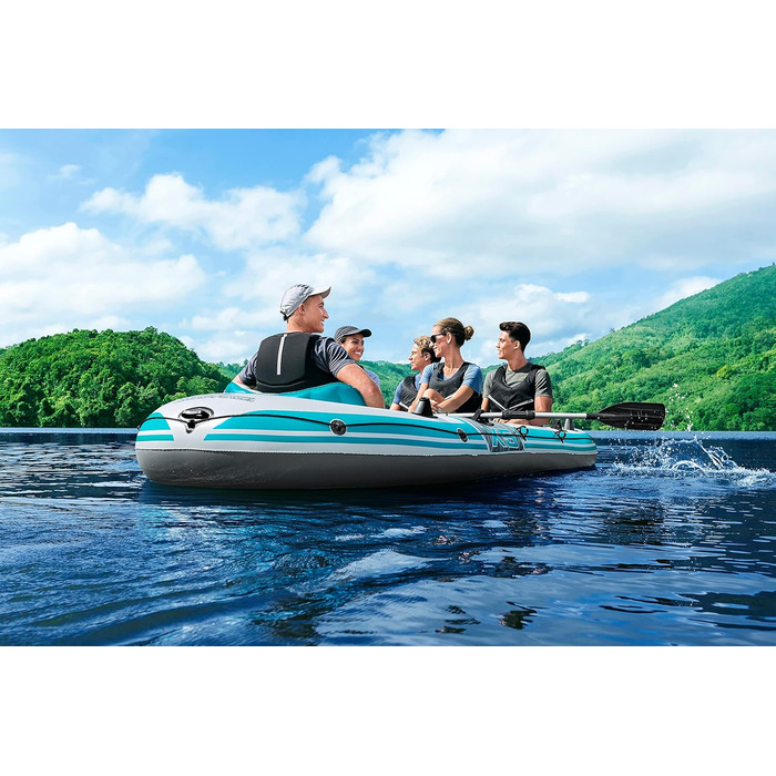 Надувний човен Bestway Hydro-Force Adventure Elite X5, 5-місний, з насосом, веслами, сидіннями, сумкою для речей та чохлом
