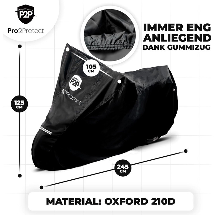 Водонепроникна накривка для мотоцикла Pro2Protect® - захист від дощу та сонця | Накривка для мопеда, скутера, Vespa, ролера | Garage для мотоциклів