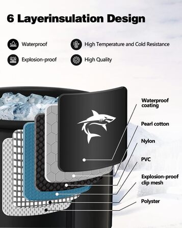Кріованна для льодяних купань XL (80 см) з системою охолодження, 8 сталевими стійками, термозахистом та сумкою — повний комплект