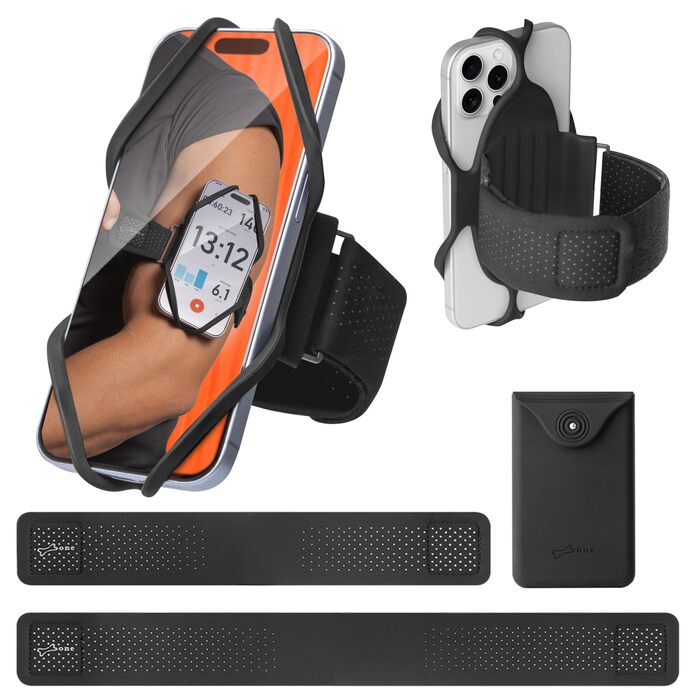 Спортивний браслет для телефону Bone Run Tie 3 - зручний фітнес-браслет для бігу, сумісний з iPhone 4.7-7.2 дюймів (2 шт. + сумка)