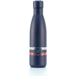 Термос-пляшка Cool Bottles 500 мл, нержавіюча сталь, темно-синя, 3D-друк, зберігає холод 36 годин, тепло 18 годин, BPA Free
