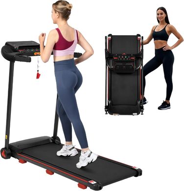 Бігова доріжка для дому Klappbares Laufband з нахилом 8%, до 14 км/год, 3.0 к.с., LED-дисплей, Bluetooth, до 120 кг (Чорна, 125x62x106 см)