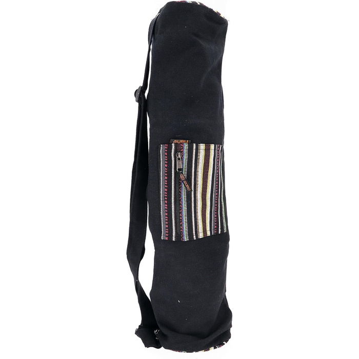 Сумка для йога-мату GURU SHOP, бохо, чорна, бавовна, 70x24x14 см, унісекс, з Непалу