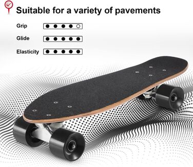 Скейтборд KO-ON 22 дюйми Mini Cruiser для початківців, підлітків, хлопчиків та дівчаток (Surf Shark)