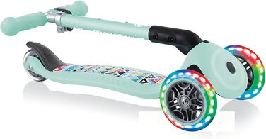 Дитячий триколісний самокат GLOBBER JUNIOR Foldable Fantasy Lights з LED колесами 120/80 мм, ABEC 5, складаний