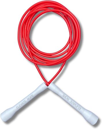 Стрибкове канат Elevate Speed Rope MAX - професійний, з міцного PVC, з нейлонового сердечника, 5 мм, довжина до 3 метри, з червоними ручками