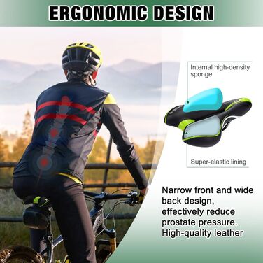 Велосипедний сідло ENJOHOS: водонепроникне, для MTB, трекінгу, шосе, зелене
