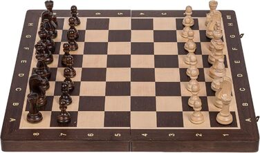 Дерев'яний шаховий набір Square Pro Nr 5 WENGE, шахи Staunton, шахівниця з дерева