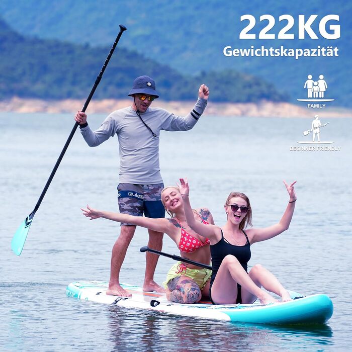 Надувна SUP-дошка COOLCAA 354x86x15 см з аксесуарами, вантажопідйомність 210 кг, для дорослих та підлітків, універсальна для всіх рівнів
