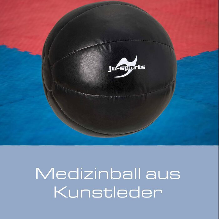 Медичний м'яч Ju-Sports Slam Ball з якісної штучної шкіри, чорний, для всіх видів спорту та силових тренувань