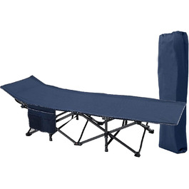 Розкладне ліжко для кемпінгу HIGH POINT SPORTS XXL (270 кг) - стабільне, легке, з сумкою та кишенею, 190x67x35 см, темно-сірий