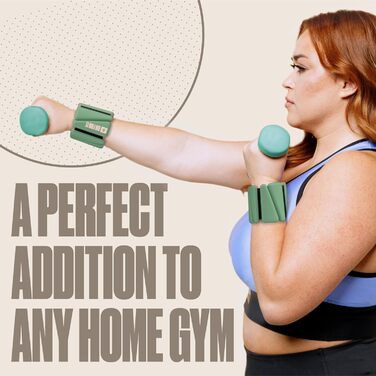 Набір обтяжувачів для зап'ястя та щиколоток Sportbit (2 шт по 0,5 кг) – для ходьби, бігу, йоги, пілатесу, зелені