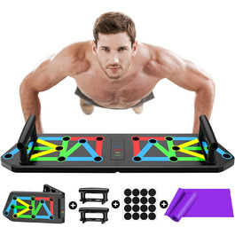 Дошка для віджимань BOCTTCBO Push Up Board 13-в-1: тренажер для пресу та м'язів грудей, чорний