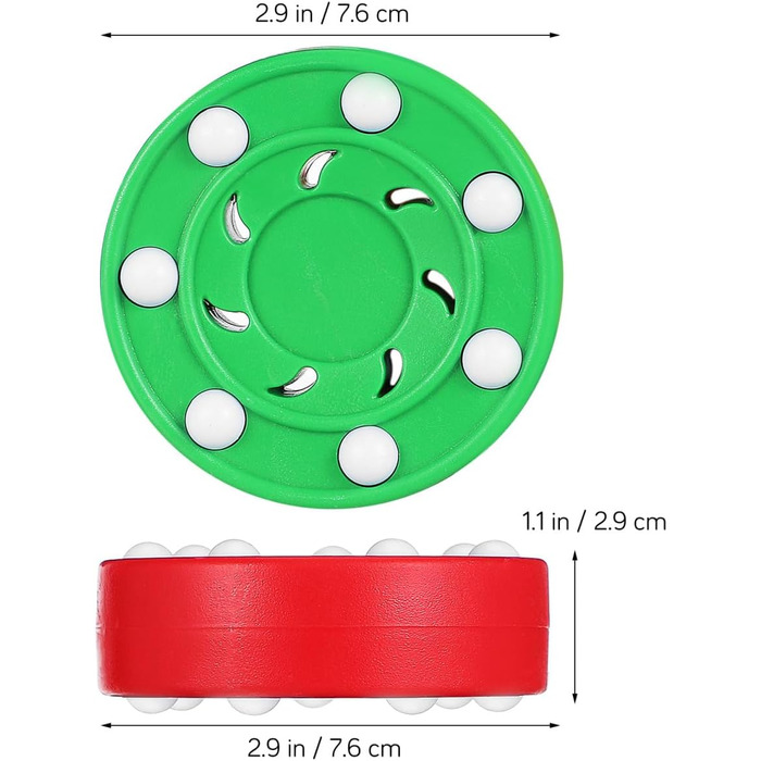 Набір хокейних шайб BESPORTBLE 6 шт. - шайби для вуличного хокею з ABS пластику, для гри в приміщенні та на вулиці, тренування інлайнового хокею - кольорові та неслизькі, для дітей та дорослих