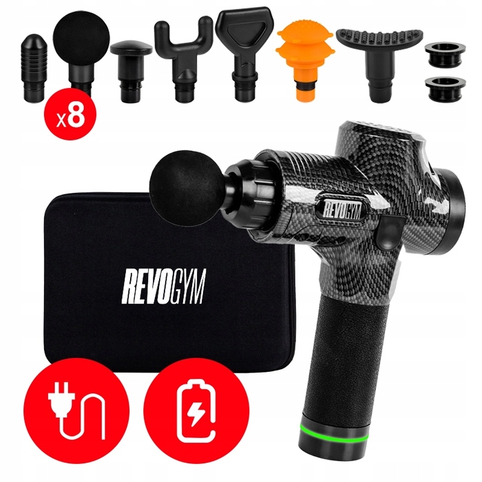 Потужний перкусійний масажер для тіла, спини та стоп Massage Gun 100W, 8-в-1