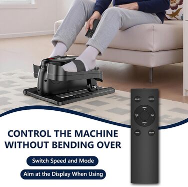 MOMODA Міні електричний тренажер для дому, компактний еліптичний тренажер під стіл, дисплей, 12 швидкостей, тихий та портативний, для дорослих та людей похилого віку